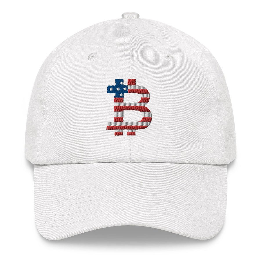 american flag bitcoin b dad hat
